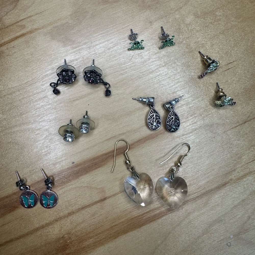 Assorted Earrings Set — costume jewelry with one true vintage pair